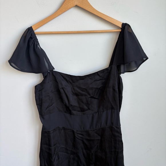 Anthropologie Sheer Flutter Sleeve Dress Size 10 - Picture 4 of 6